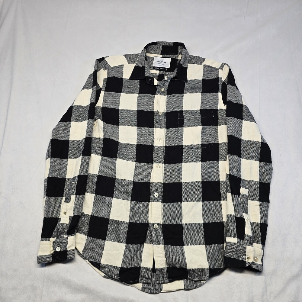 portuguese flannel Long Sleeve Check Shirt Men Size Medium
